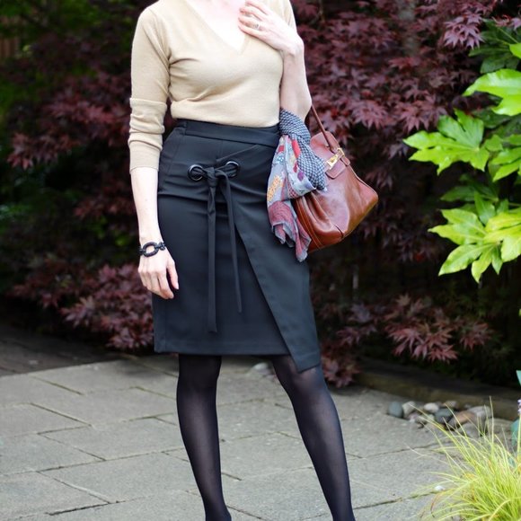 Finery Skirt Asymmetrical with Eyelet Tie Belt - Picture 8 of 8